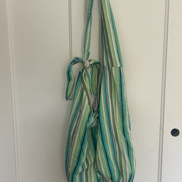 Striped Cotton Cloth Crossbody Shoulder Bag - Picture 6 of 7